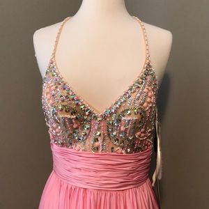 New pink & nude prom dress size 8